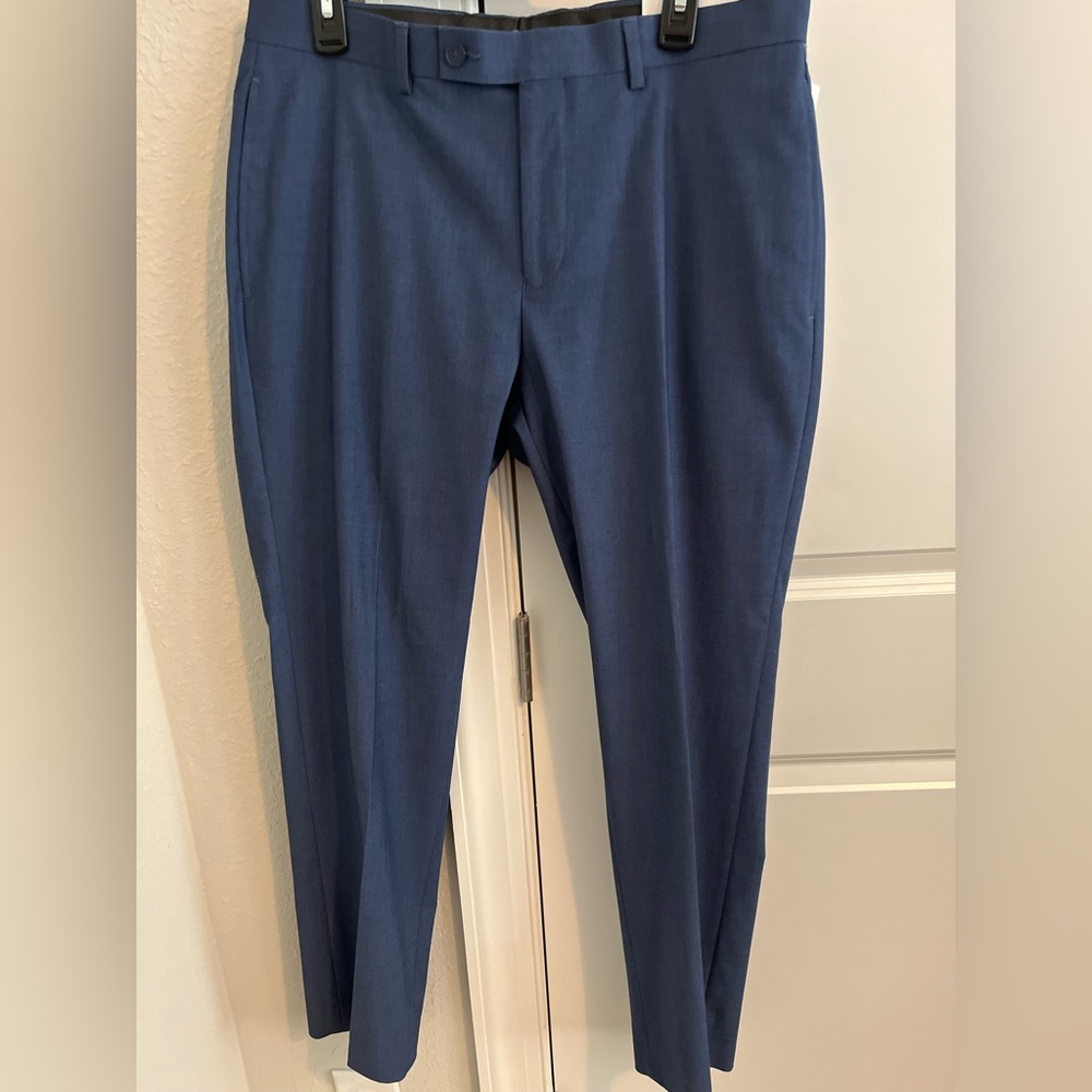 NWT Men's Calvin Klein Grey/Blue Slacks - Slim Fit SZ: 34x30
